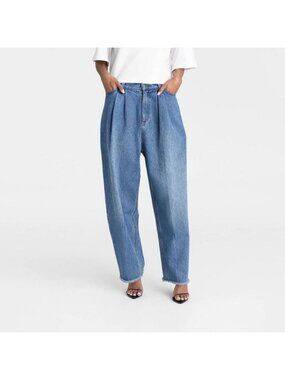 KBB by Kahlana -  Women's High-Rise Barrel Leg 'The D Blue